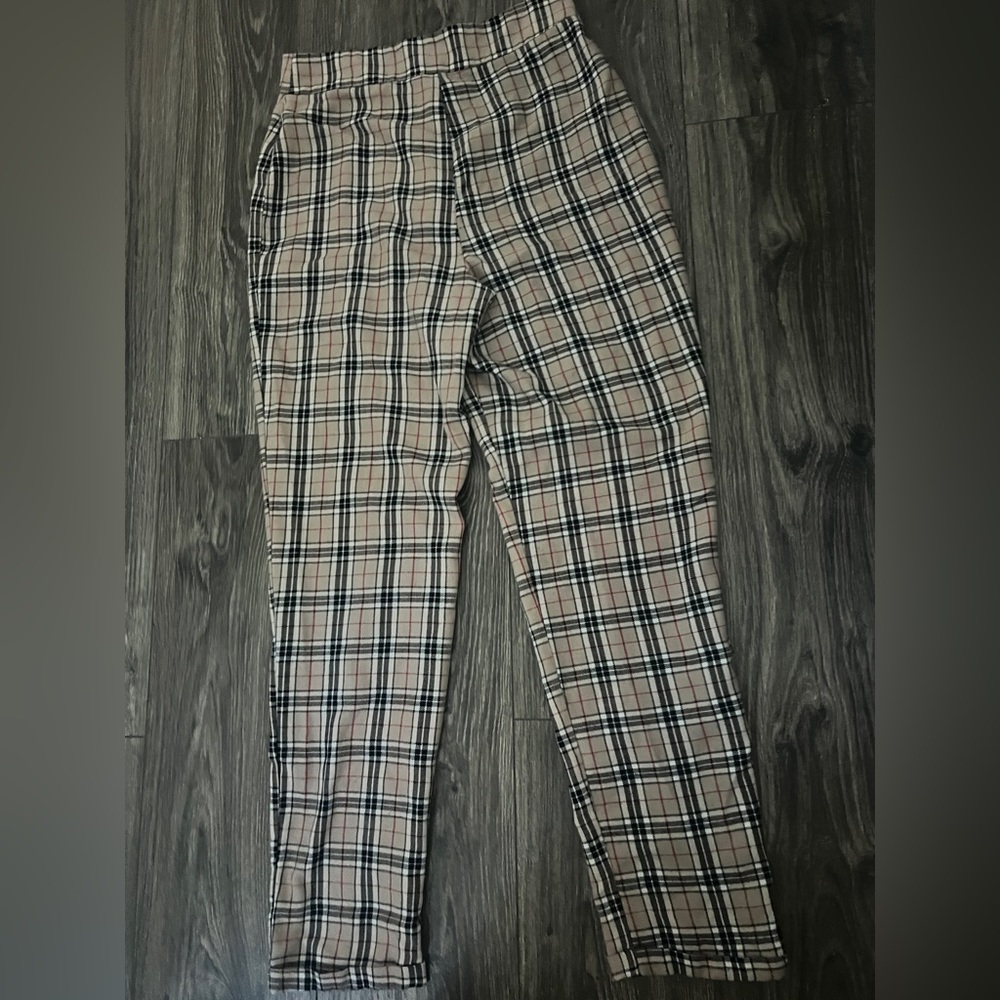 Nasty Gal High- Waisted Plaid Pants